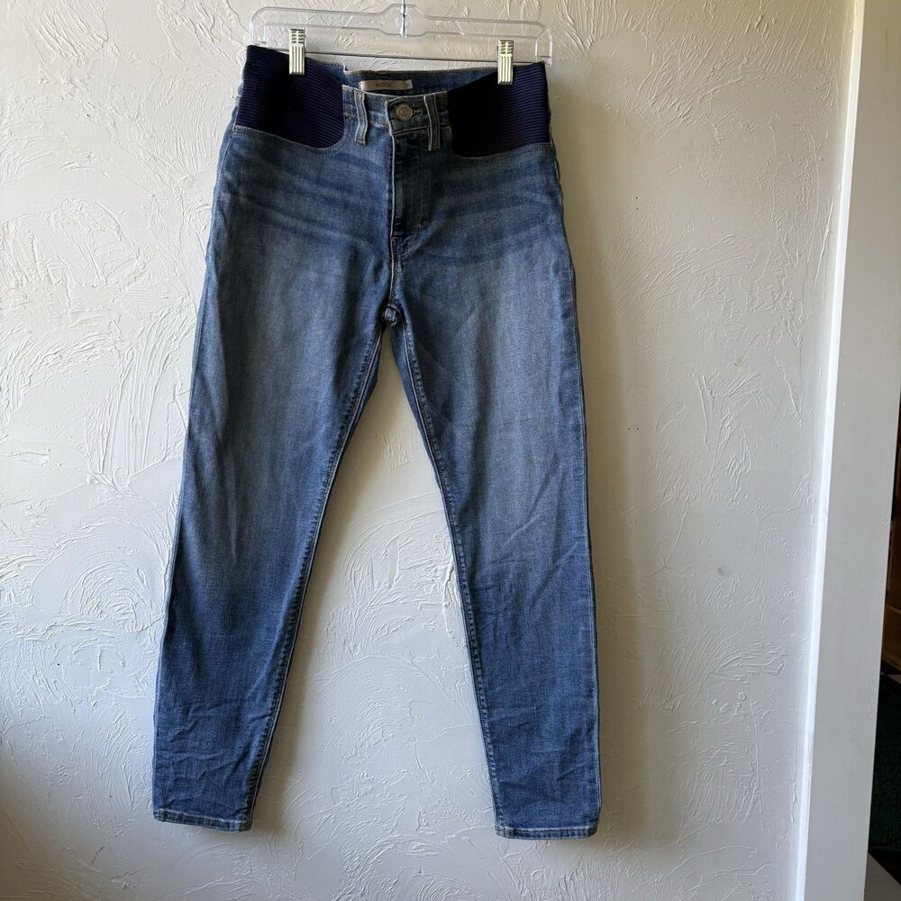 Maternity Hudson Women’s Blue Medium Wash Denim Skinny Jeans Stretch 5-Pocket Sz